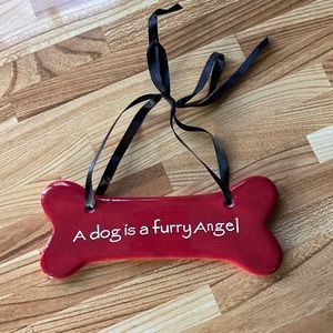 🍄3/30 - New In Box Ceramic Ornament “A dog is a furry angel”